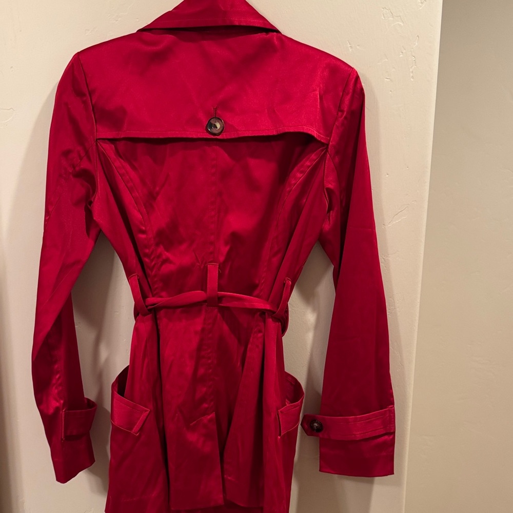 BCX Vibrant Red Trench Coat for Women - Picture 6 of 8